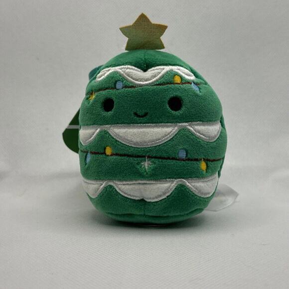 Squishmallow 3.5" Johann Christmas Tree 2023 Holiday Snow Tree CLIP Plush NWT - Picture 1 of 3
